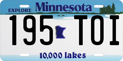 MN license plate 195TOI