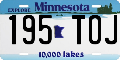 MN license plate 195TOJ