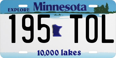 MN license plate 195TOL