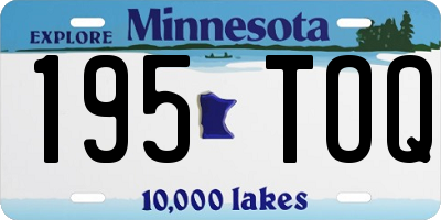MN license plate 195TOQ