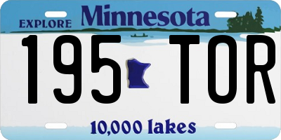 MN license plate 195TOR