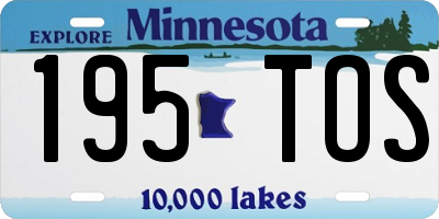 MN license plate 195TOS