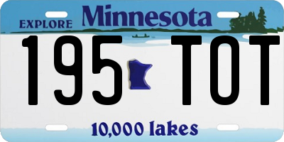 MN license plate 195TOT
