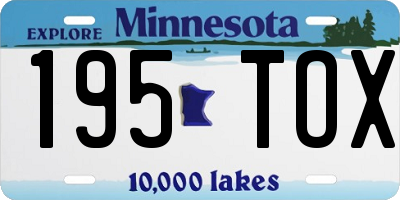 MN license plate 195TOX