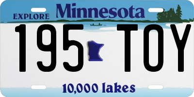 MN license plate 195TOY