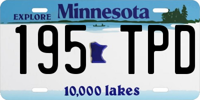 MN license plate 195TPD