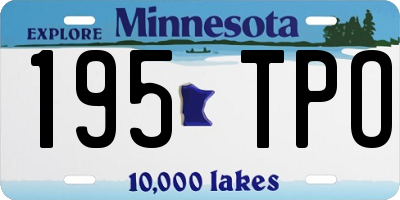 MN license plate 195TPO