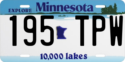 MN license plate 195TPW