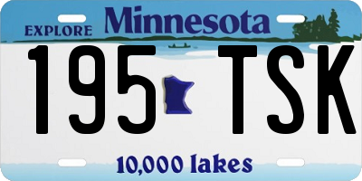 MN license plate 195TSK
