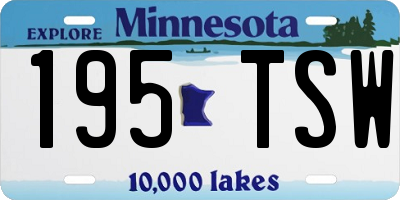 MN license plate 195TSW