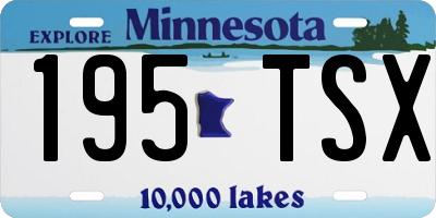 MN license plate 195TSX