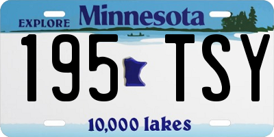 MN license plate 195TSY