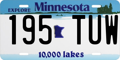 MN license plate 195TUW
