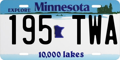 MN license plate 195TWA