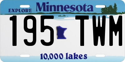 MN license plate 195TWM