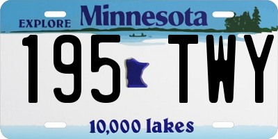 MN license plate 195TWY