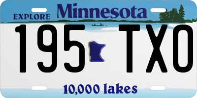 MN license plate 195TXO