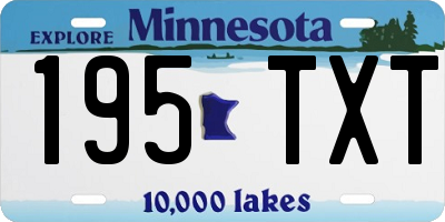 MN license plate 195TXT