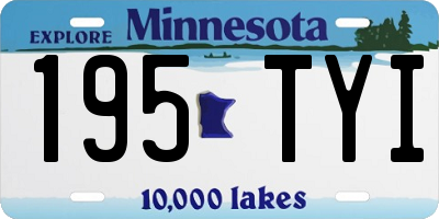 MN license plate 195TYI