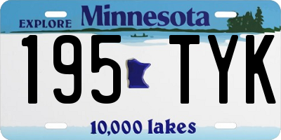 MN license plate 195TYK