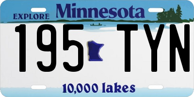 MN license plate 195TYN
