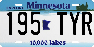MN license plate 195TYR