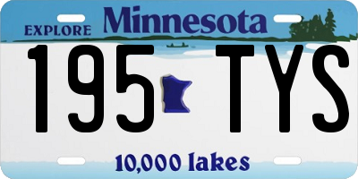 MN license plate 195TYS