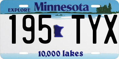 MN license plate 195TYX