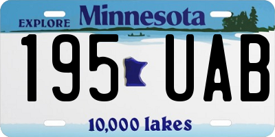MN license plate 195UAB