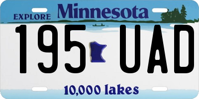 MN license plate 195UAD