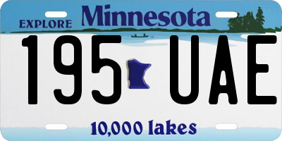 MN license plate 195UAE