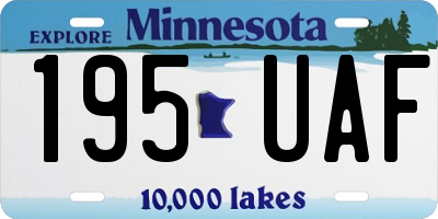 MN license plate 195UAF