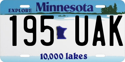 MN license plate 195UAK