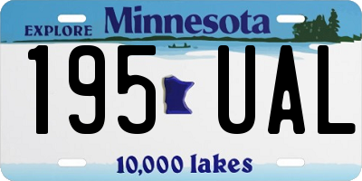 MN license plate 195UAL