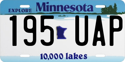 MN license plate 195UAP