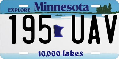 MN license plate 195UAV