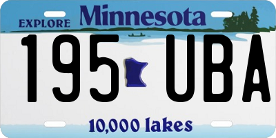 MN license plate 195UBA