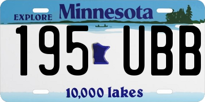 MN license plate 195UBB