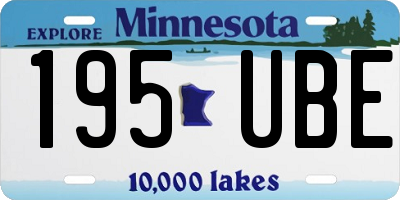 MN license plate 195UBE