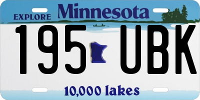 MN license plate 195UBK