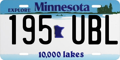 MN license plate 195UBL