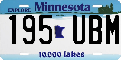 MN license plate 195UBM