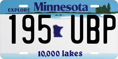 MN license plate 195UBP