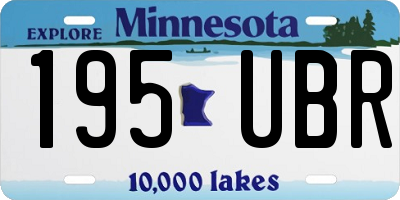MN license plate 195UBR