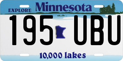 MN license plate 195UBU