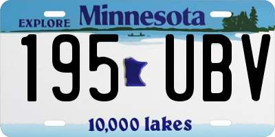 MN license plate 195UBV