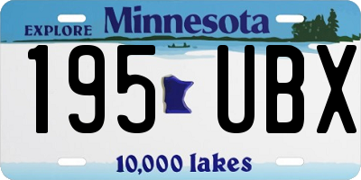 MN license plate 195UBX