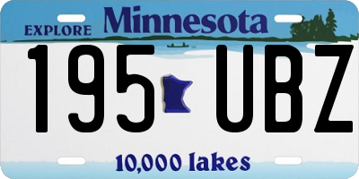 MN license plate 195UBZ