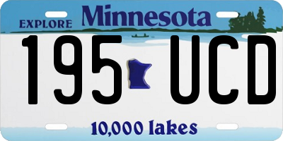 MN license plate 195UCD