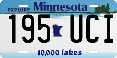 MN license plate 195UCI